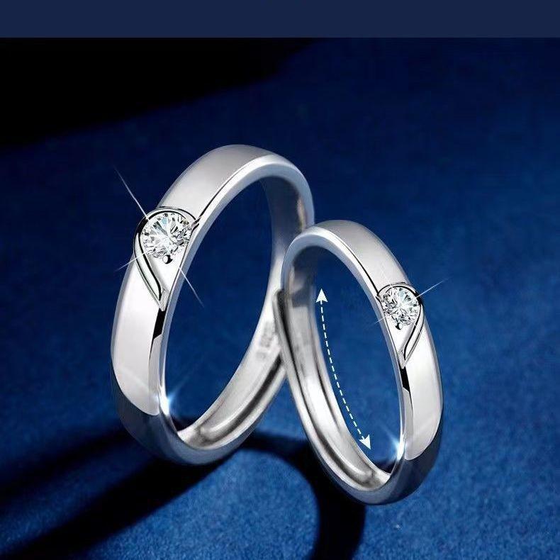 Eternal Love Moissanite Couple Rings: Silver Bands for Men & Women - Perfect for Proposals, Birthdays, or Valentine's Day.