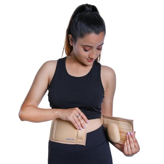 Wonder Care Polyester Umbilical Hernia Belt Hernia Support Brace with Removable Compression Pad Navel Hernia Pain Relief for Men & Women (4XL)