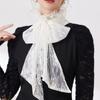 Detachable Bow Lace Collar Vintage Ruffled edge Collar Cameo Lace Fake Collar  Wedding