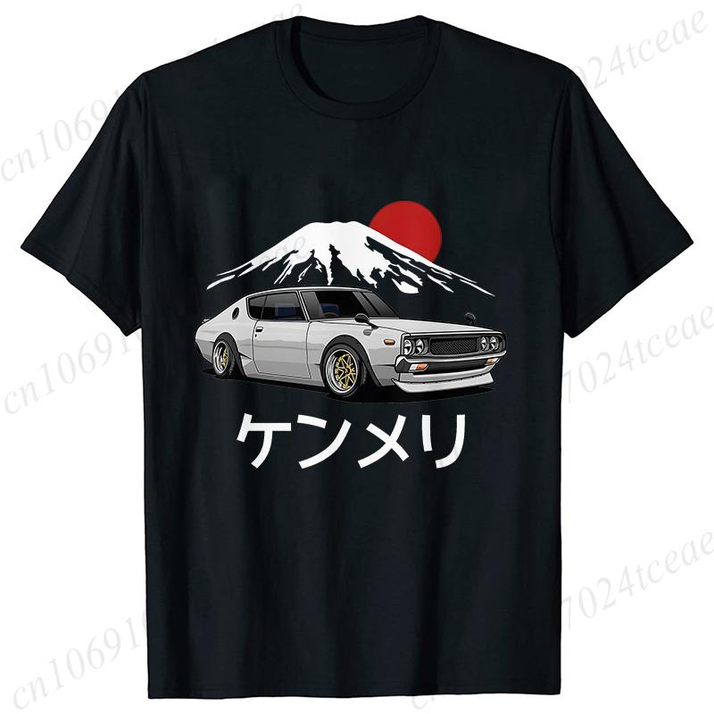 New Fashion Tees Shirt Short Sleeve Men Women Clothing Crewneck Loose Tops Japanese Car Drift Race Car R35 Graphics T-shirts