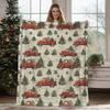 Christmas Geometric Theme Digital-printed Polyester Velvet Flannel Soft Sofa Cover Blanket Fleece Sofa Cover Blankets for Beds