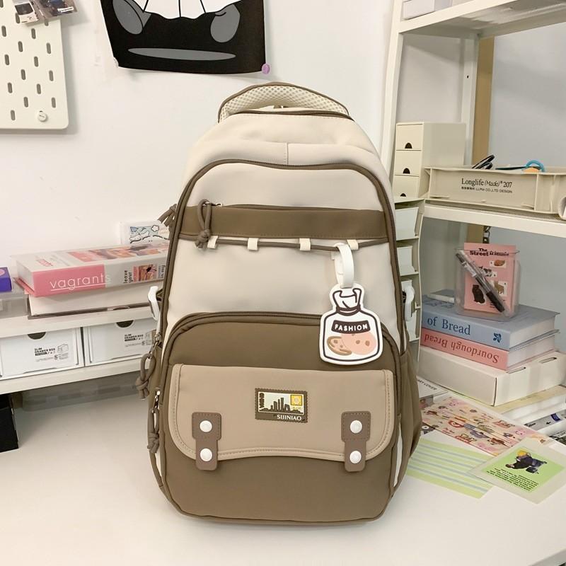 Fashion Color Collision Large Capacity Student Backpack For School Travel And