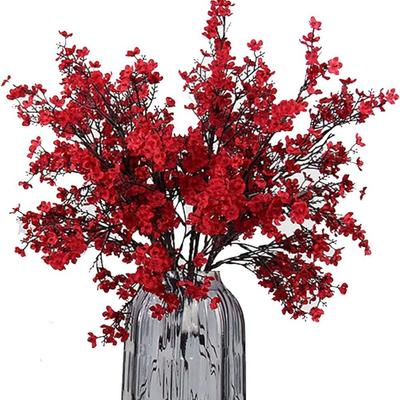 Fake Plants Silk Petals Artificial Flowers Long Stems Branch Design Vase Ornaments Multicolor Flower Bouquets Wedding Decoration