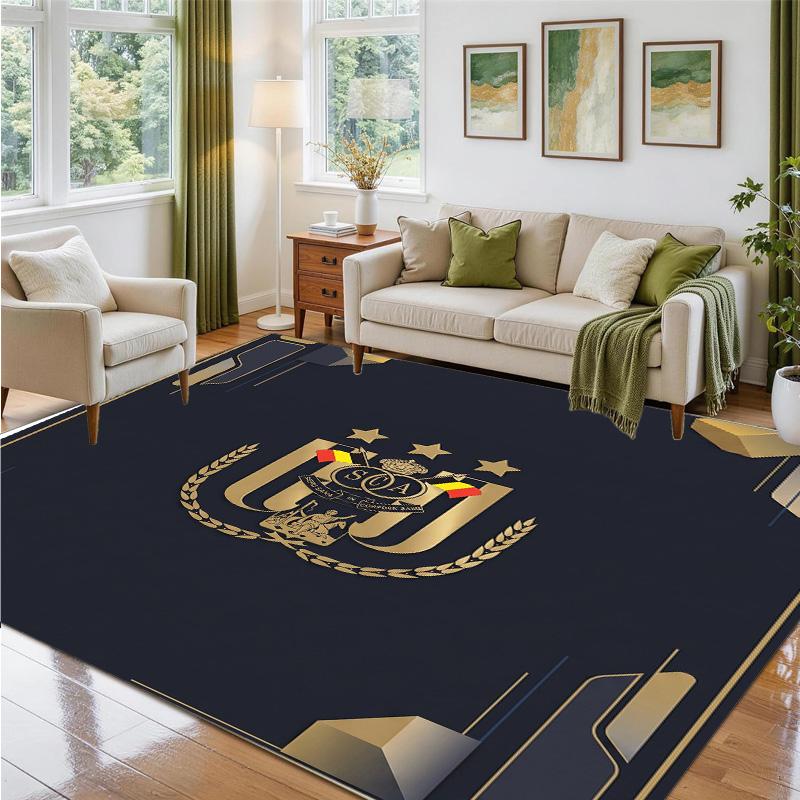 Anderlecht FC Design Crystal Velvet Rug Soft Decorative Mat for Bedroom Entrance