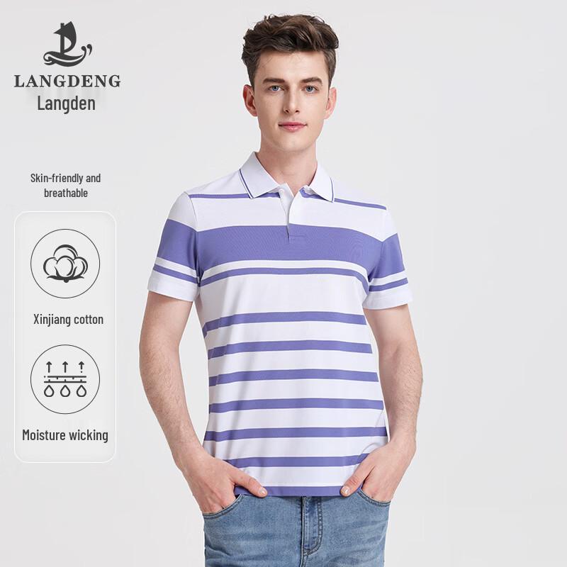 Langdeng Men s Long-Staple Cotton Polo Shirt L
