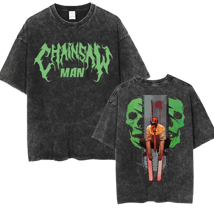 Anime Makima Chainsaw Print TShirt Men Women Hip Hop Oversized Short Sleeve T-Shirt Fashion High Quality Cotton Tees Streetwear