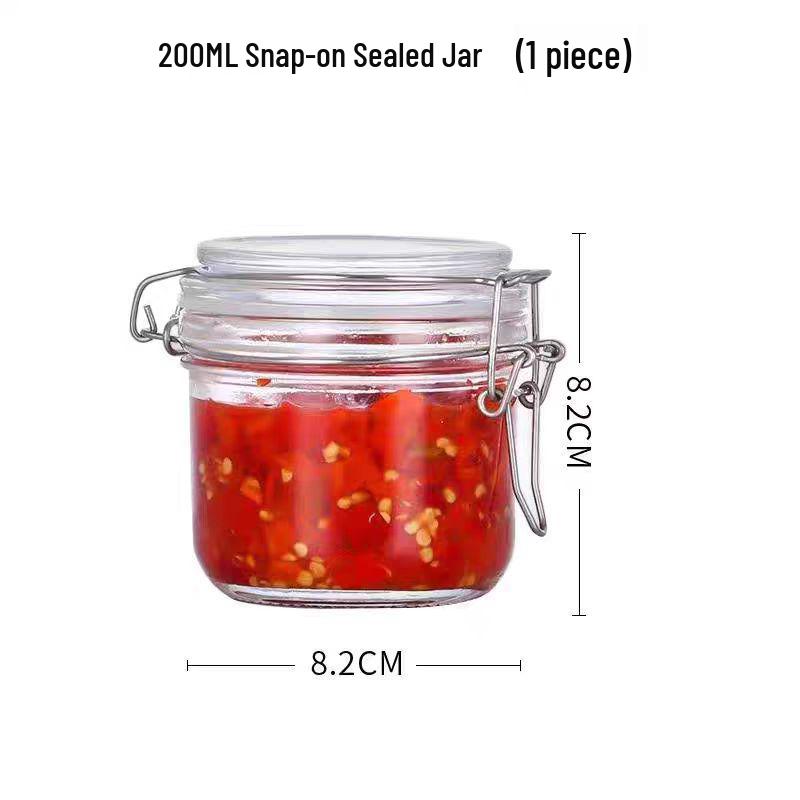 Transparent Glass Seasoning Jar with Open-Hole Lid for Kitchen Condiments