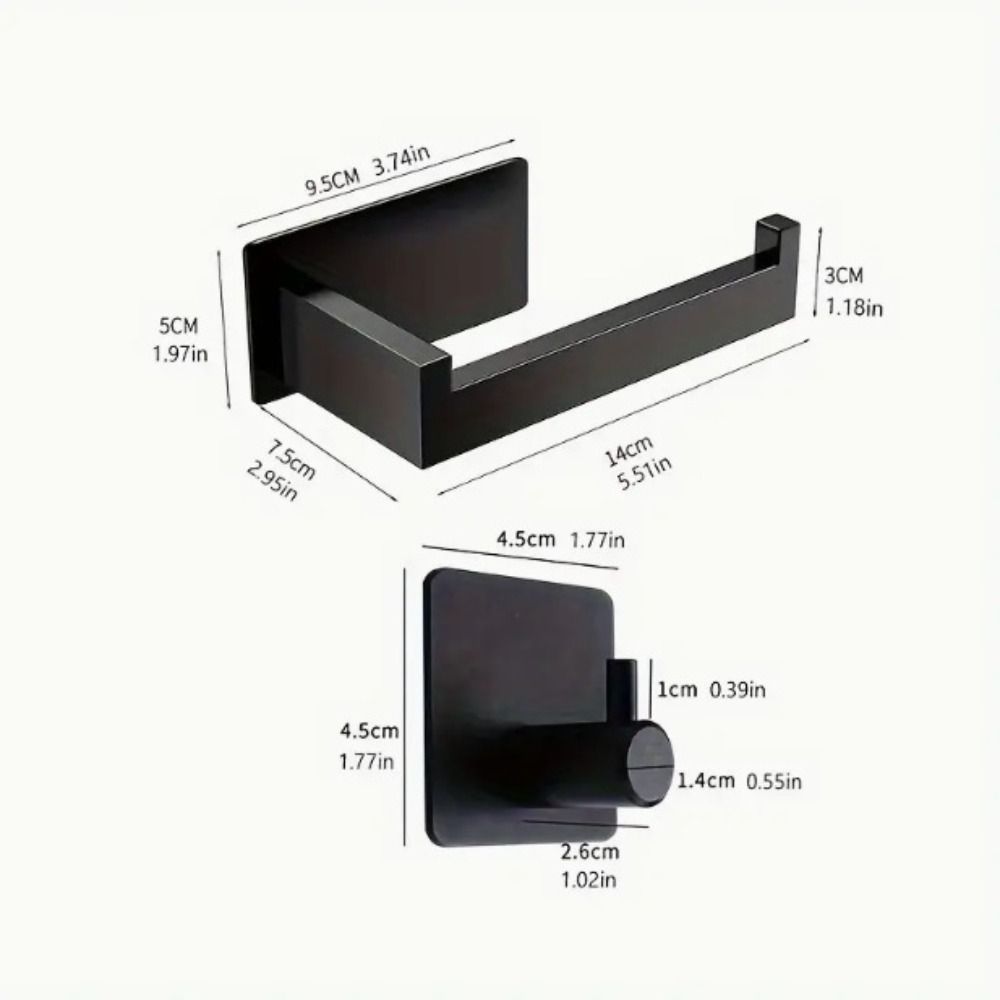 3PCS/Set Stainless Steel Toilet Roll Paper Holder Paper Towel Rack Bathroom Accessories