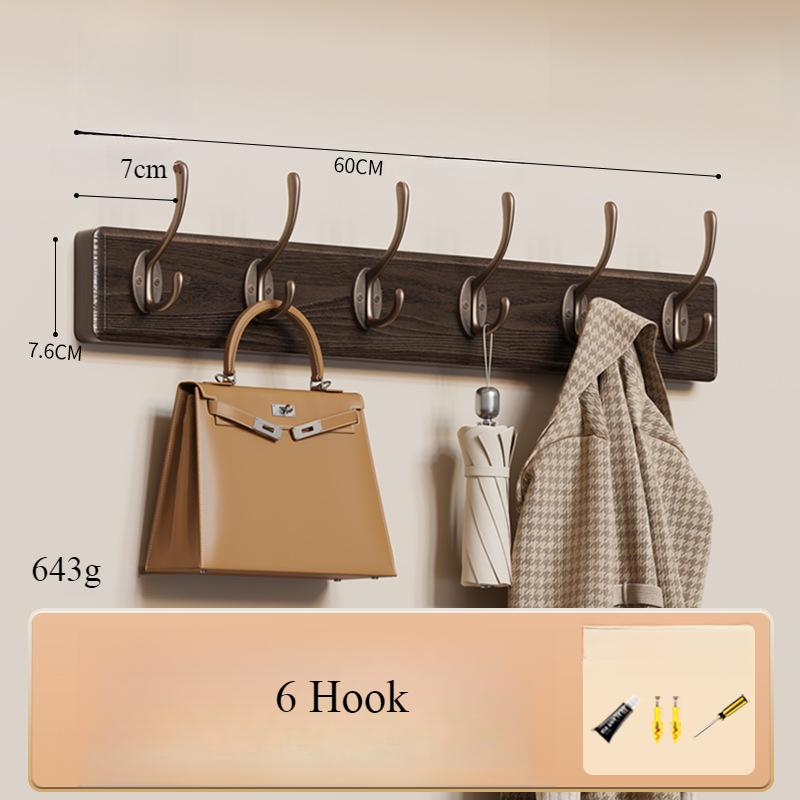Rustic Wall Mounted Coat Rack, Pine Solid Wood Metal Hook Hanger for Hanging Clothes Robes Towels Coats,Wooden Heavy Duty Coat Rack for Wall