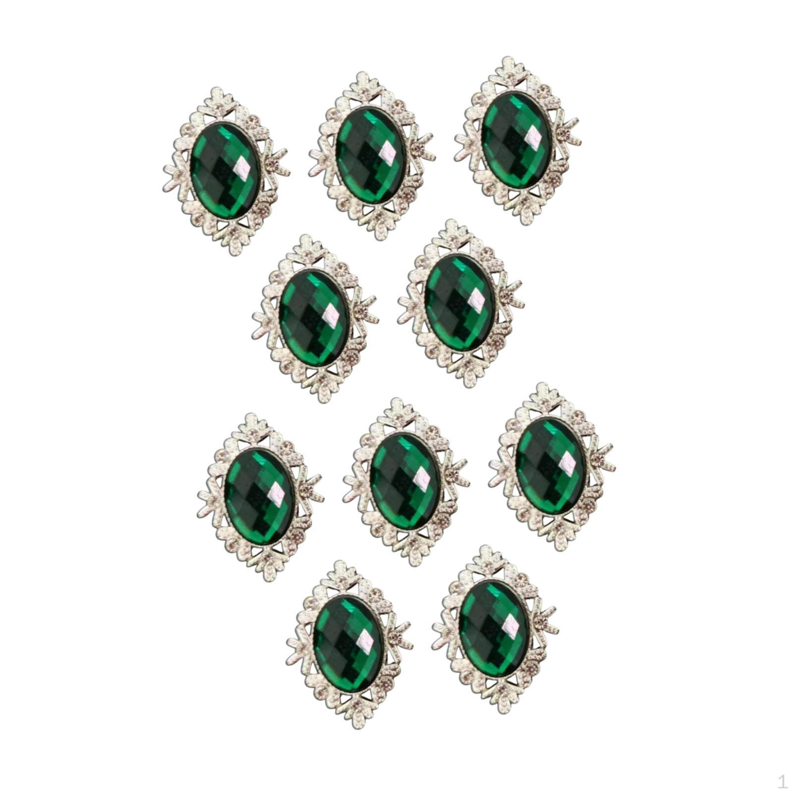 

10 пуговиц из сплава ручной работы для одежды и аксессуаров для волос green