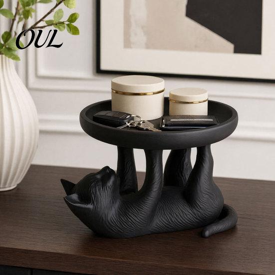 Practical Jewelry Dish Storage Rack, Cat Shape, Anti-Falling Ring Holder, Durable Clean And Tidy Rack Resin Anti-Slip Space-Saving Organizer, for Home