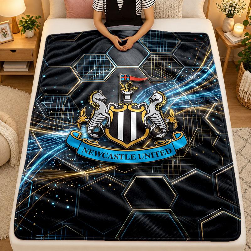 Coperta di Flanella Newcastle United Calcio Calda Morbida Plaid per Uso Interno Divano Letto Soggiorno
