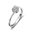 Female Sweet Temperament Simple Heart Ring Platinum Plated Zircon Marriage Proposal Ring