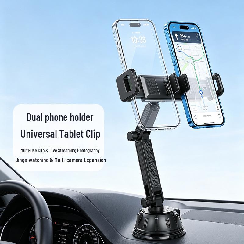 Dual Device Car Phone & Tablet Suction Cup Holder