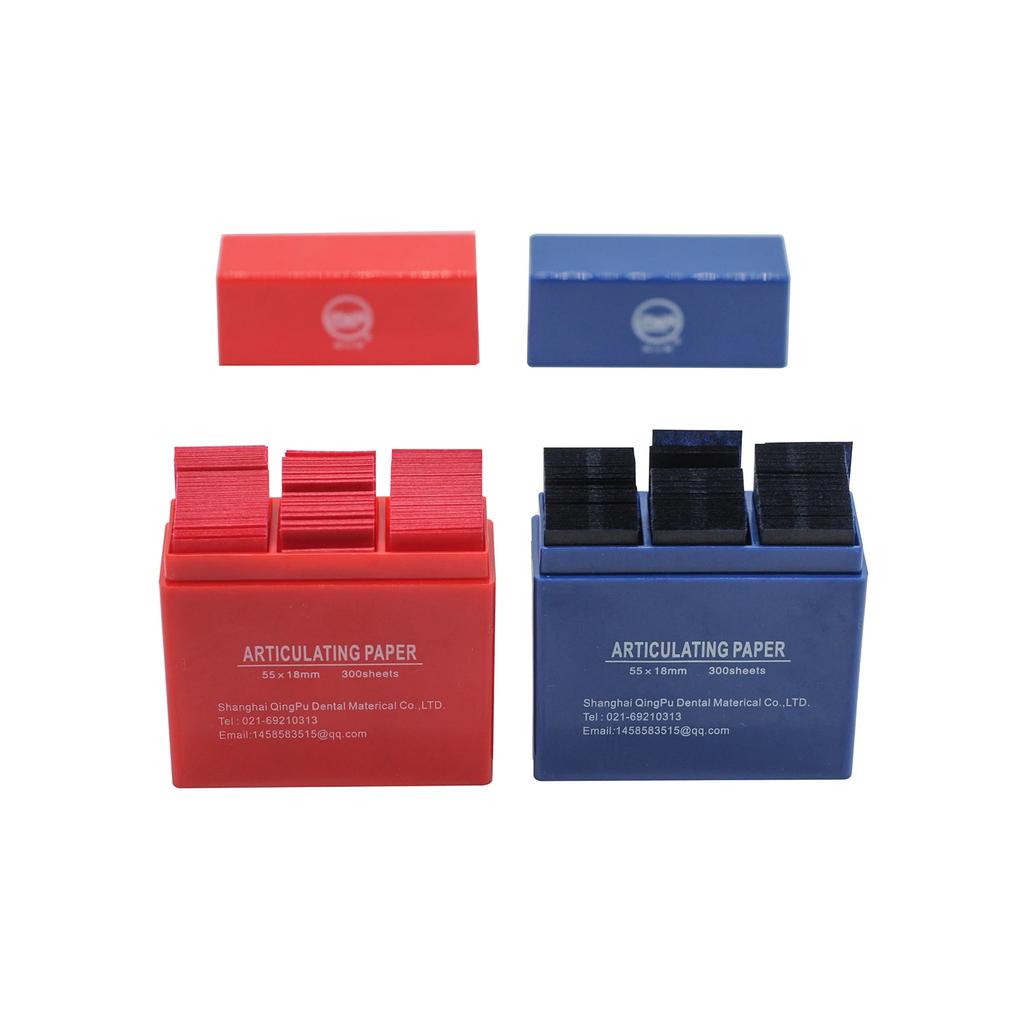 300Sheets Dental Lab Articulating Paper Dual Color Red Blue 55X18Mm Bite Mark Strips Teeth Occlusion Check Dentist Tools