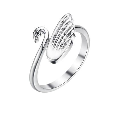 Exquisite Swan Band Ring Adjustable Knitting Loop Opening Lover Rings Simple Braided Ring Knitting Jewelry Charms Gift