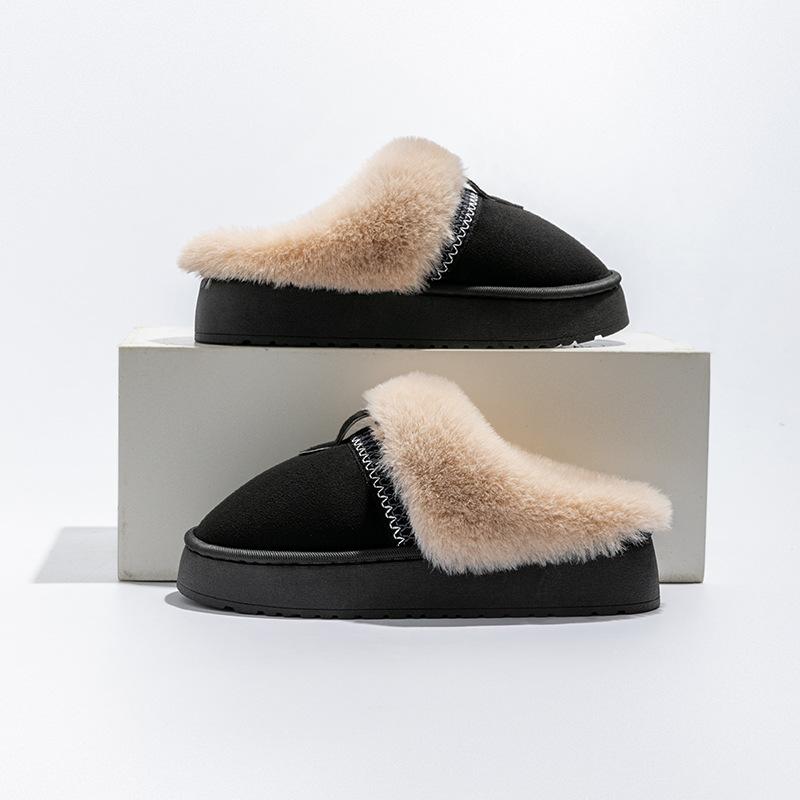 

Thickened plush cotton slippers medium help winter bag and indoor home thermal cotton shoes winter 40-41