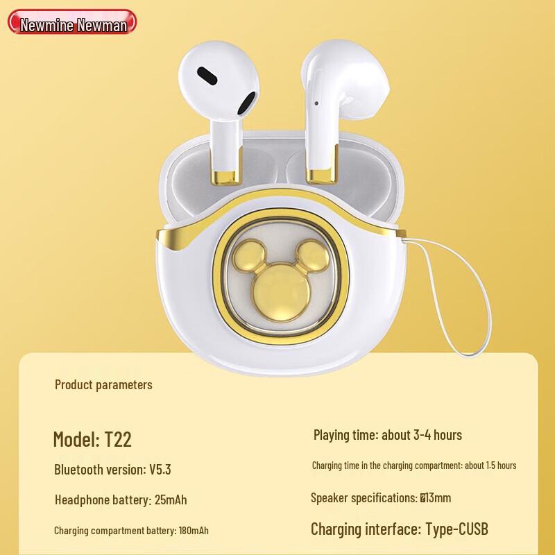 Newman T22 True Wireless Bluetooth Ohrhörer mit Clip-Ohrbügel