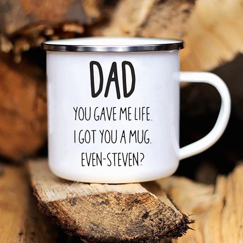 Papa, du bist nicht alt, du bist ein Klassiker, Aufdruck, lustige Emaille-Kaffeetasse, originelle Frühstückstassen zum Sublimieren, süße Campingtasse für Freunde