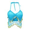 Shiny Belly Dance Bra Tassel Stage Performance Top Charming Sequins Crop Top  Nightclub