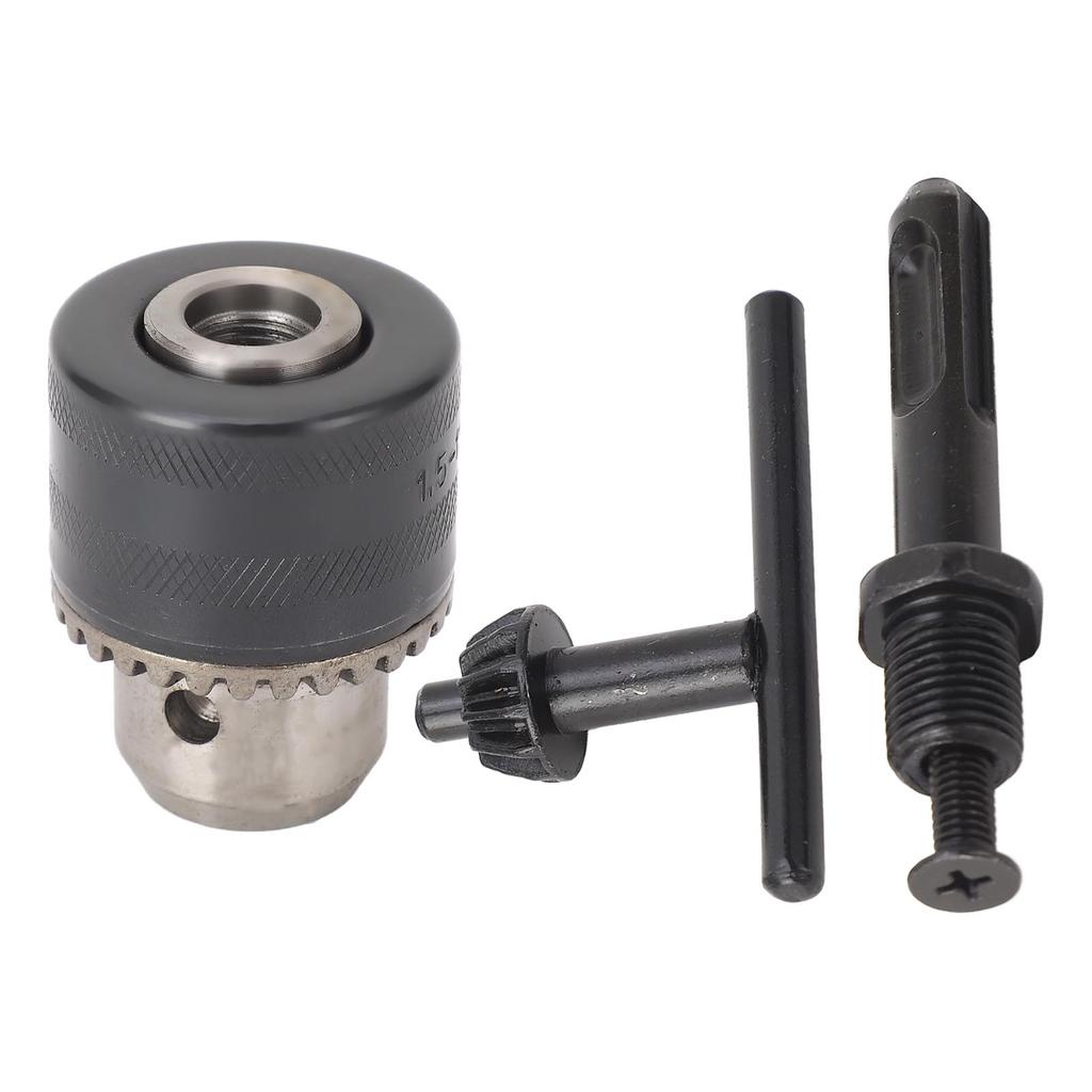 Keyed Drill Chuck C45 Steel 1.5?13mm 3 Jaw Impact Drill Bit Adapter 12?20UNF for Fixing Drilling