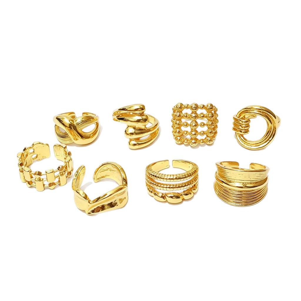 10Pcs Mixed-gender Style Ring, Vintage Style Ring, Wide Opening Ring, Mixed-gender Ring