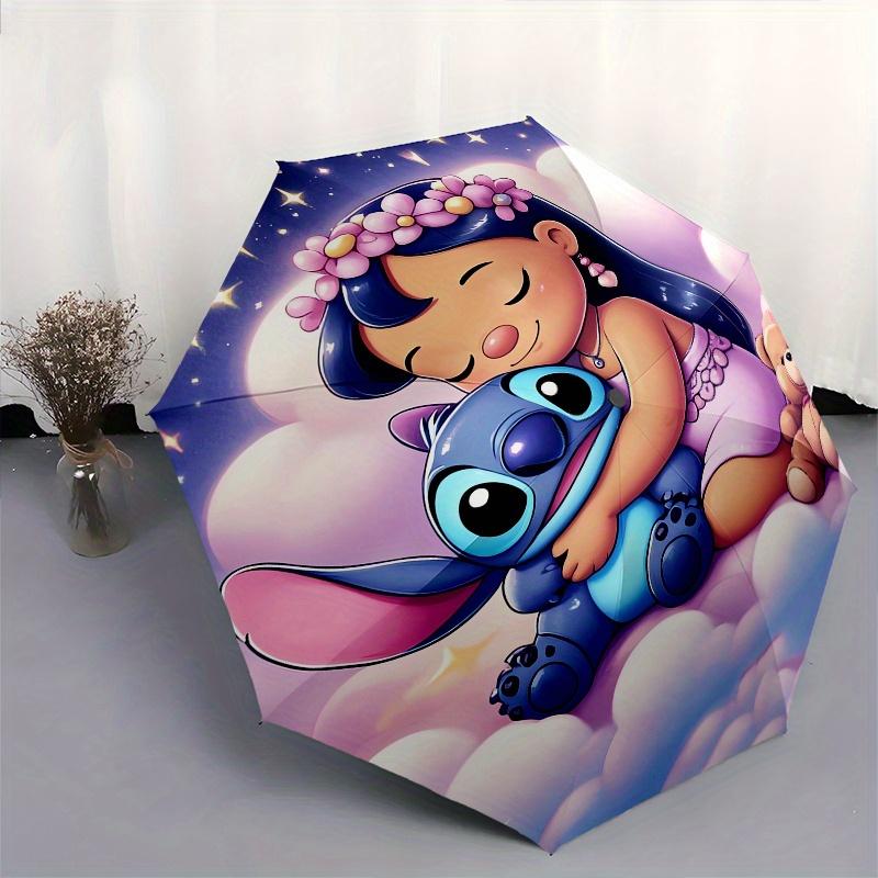 Stitch,Lilo Automatic folding umbrella, 8 ribs portable foldable design, best choice for business and going out, birthday, Halloween, Christ