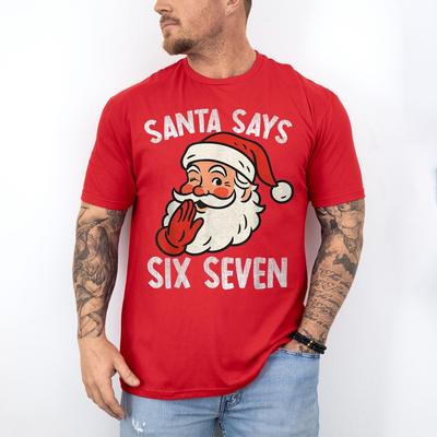 Lustiger Weihnachtsmann sagt Sechs Sieben Weihnachten 67 Meme Xmas Jungen T-Shirt