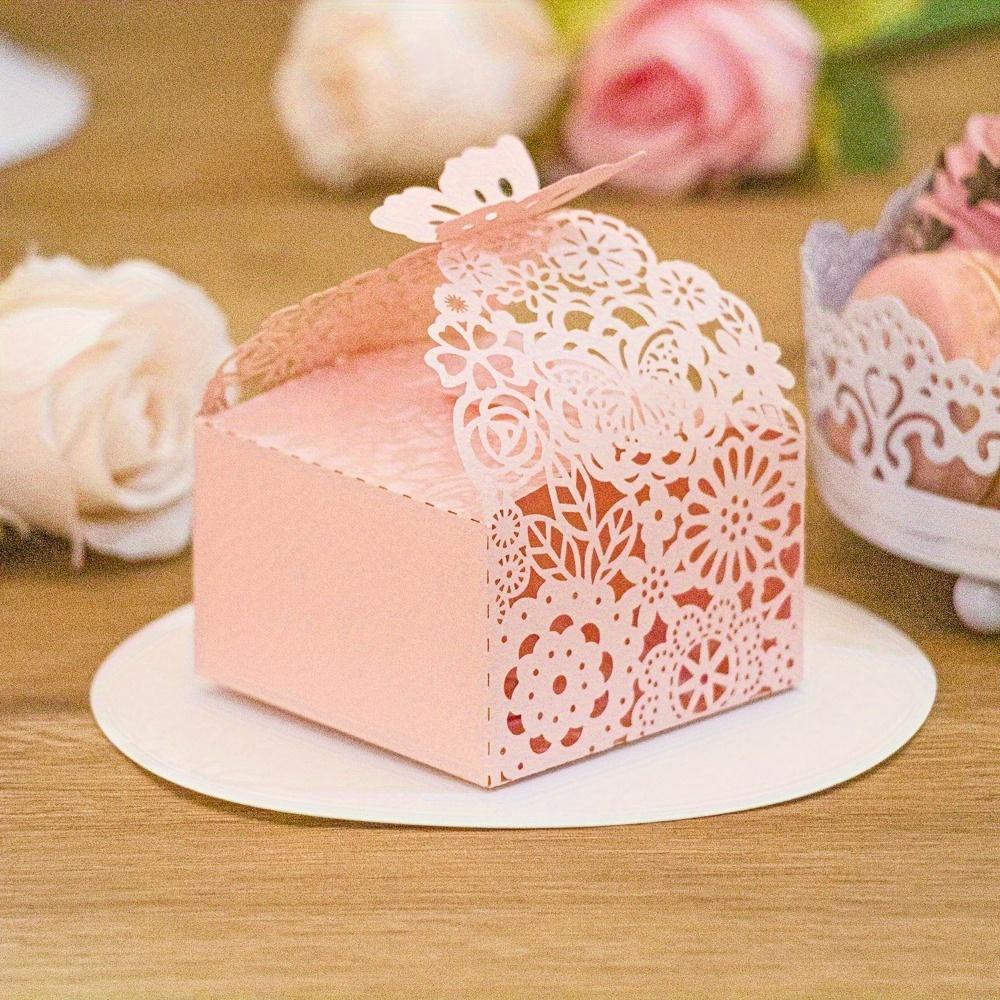 50pcs Laser Cut Favor Boxes Floral Favor Boxes Party Favor Boxes for Bridal Anniverary Wedding Party Favor Pink Small Business Supplies Packaging Box