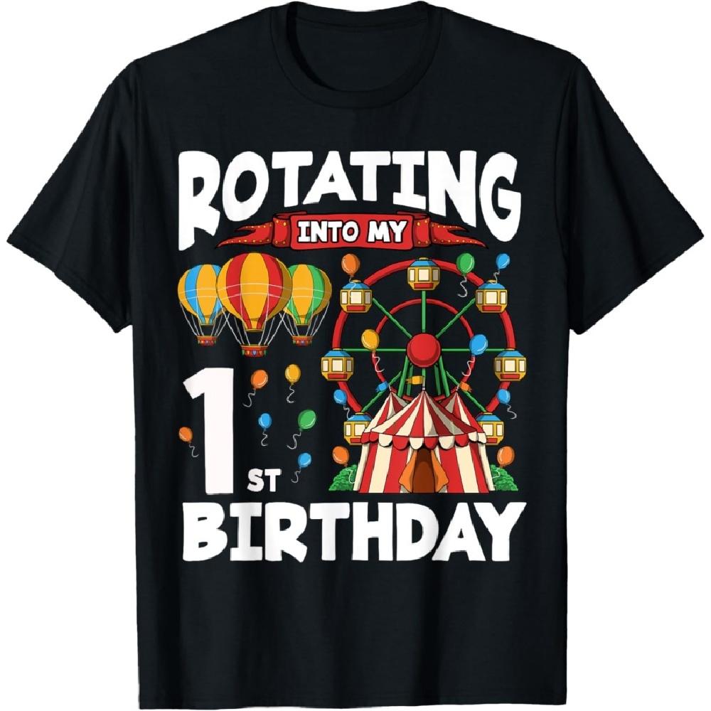 

1st Birthday Ferris Wheel Circus for 1 Year Old Boys Girls T-Shirt XXXXXL