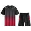 Fitness Clothes Men's Ice Silk Quick Drying Sportswear Set Short Sleeved Morning Running Badminton Basketball Training Room Shorts