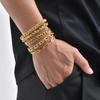 Gold Color Men's Chain Bracelet,Hiphop Stainless Steel Chunky Chain Wristband,Rock Punk Jewelry Gift for Dad Son BBF Him
