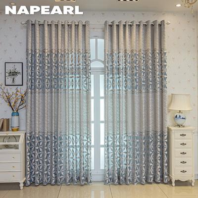 1PC Stile Europeo Moderno Blu Vuoto Jacquard Tende Confortevoli per Soggiorno Camera da Letto Decorazione Casa