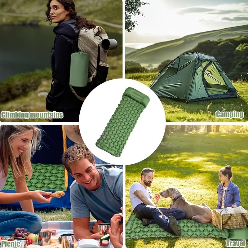 1PC Outdoor Inflatable Sleeping Pad 1Minute Quick Inflation Extra Thick Puncture‑Proof Camping Mat for Hiking Backpacking Travel