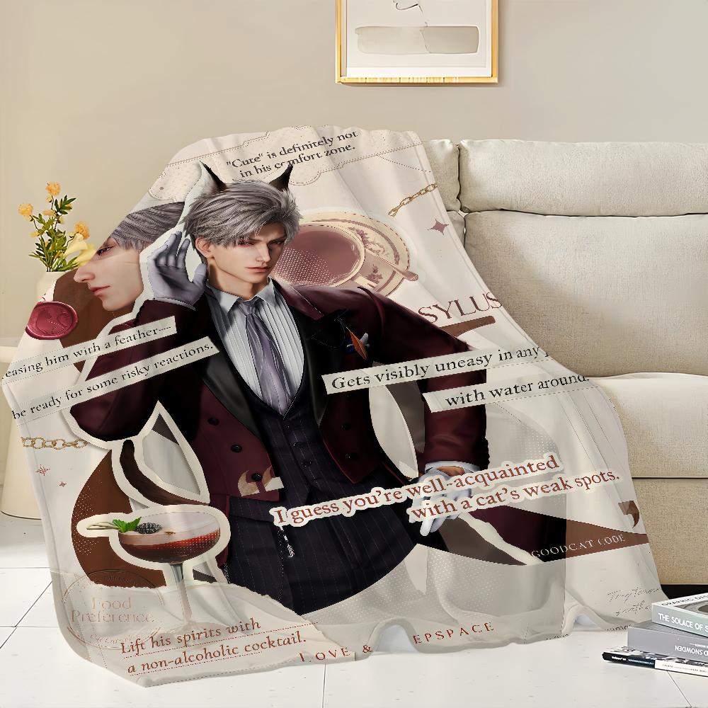 Love and Deepspace Sylus xavier Caleb Flannel warm comfort soft plush blanket for sofa living room office bedroom travel gift