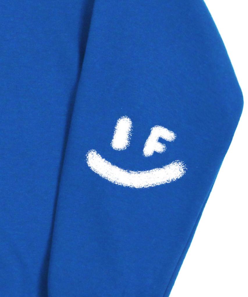 GRAVER [Unisex] Elbow Spray Smile Drawing Sweatshirt_Cobalt Blue