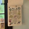 Vintage Style Date Record 2027 Wall Calendar with Wind And Flower Illustrations, Hand-Painted Retro Linen Artistic Hanging Texture Paper, 12