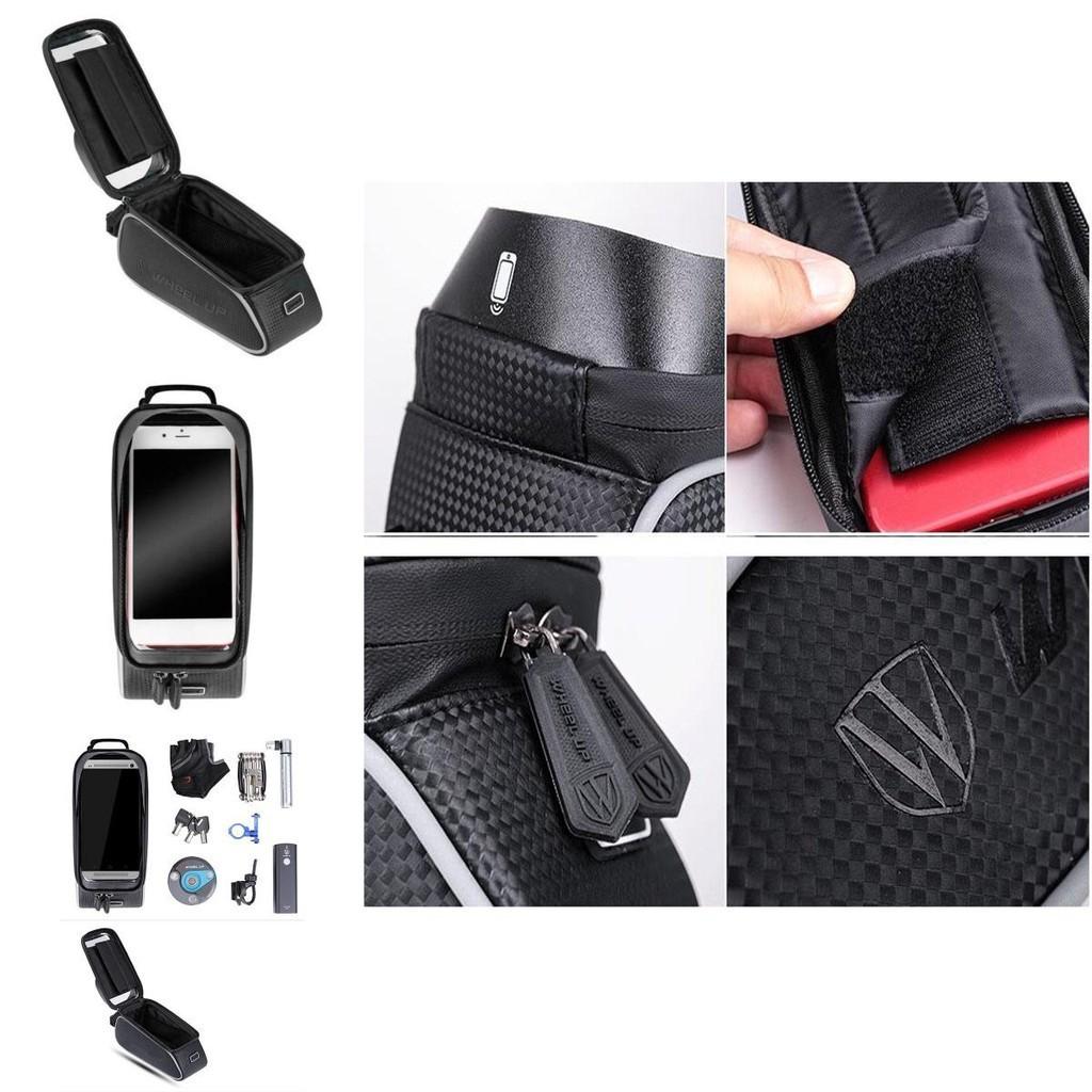 Polyester Fahrrad Vorderrrohr Tasche mit transparentem TPU-Fenster**