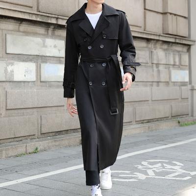 Autumn And Winter New Large Size Long Men'S Trench Coat Double Breasted Trench Coat Youth Business Casual Trench Coat Men
