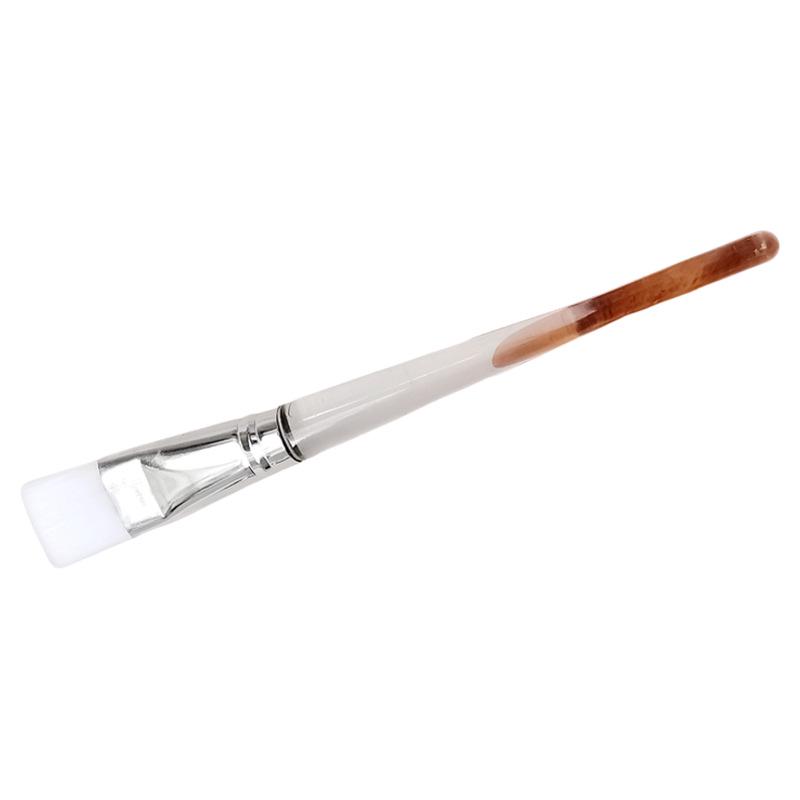 15.8cm Transparent Handle Flat Head Mask Brush for DIY Spa Mixing