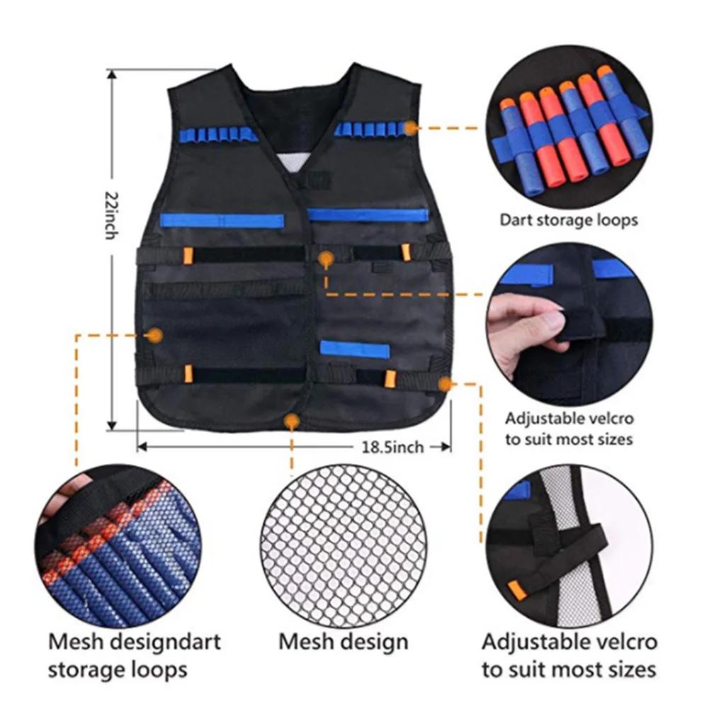 Soft Kids Vest Suit Kit for Nerf N-Strike Elite Series Outdoor Game Undershirt Holder Kit Magazine Accessories Toys