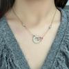 Exquisite Jade Koi Necklace: Retro Chinese Style Silver-Plated Inlaid Jade Clavicle Chain