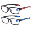 Anti Blue Light Color Changing Sunglasses Dual Color Frame Sports Photochromic Reading Glasses Ultra Light Presbyopia Glasses