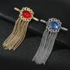Crown Gold Silver Tassel Brooches For Women Men Pin Party Casual Lapel Pins Accessory Gift Suit Tassel Brooches Jewelry