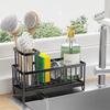 Multifunctional 304 Stainless Steel Kitchen Rack – Expandable Sponge & Cloth Storage with Drain Basket Expandable Sink Organizer