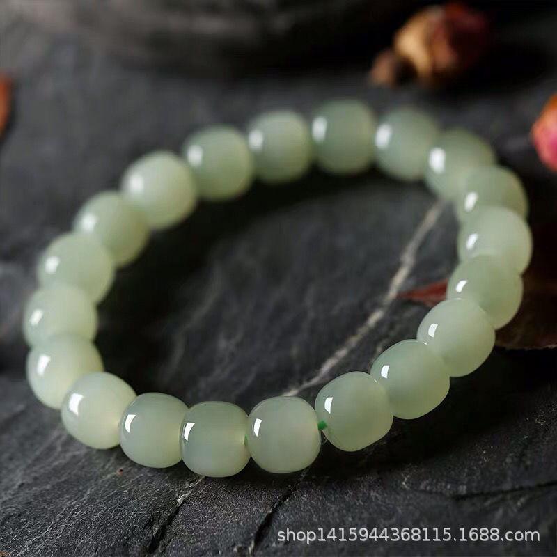 Hongchu Crystal Natural Hetian Jade Qemuo Blue Bracelet Old-styled bead