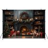 Kerst Openhaard Achtergrond Voor Fotografie Boom Kaars Cadeau Boekenplank Kinderen Achtergrond Kamer Decoratie Fotobooth