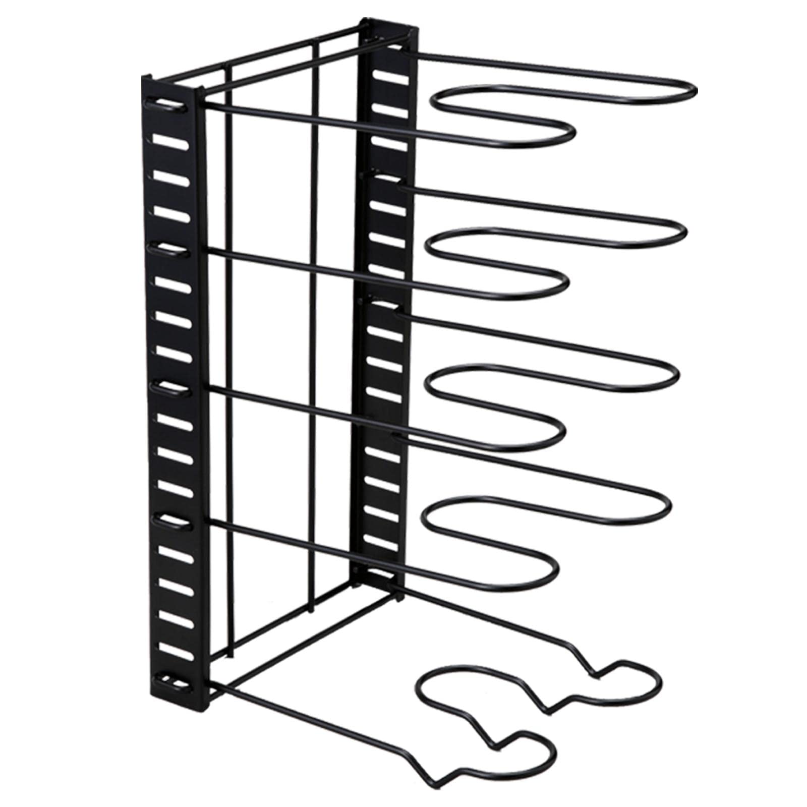 

Comolife Frying Pan Stand Kitchen Rack for Pots and Lids Vertical and Horizontal Adjustable Tiers and Width Easy-to-Use - Storage, чёрный