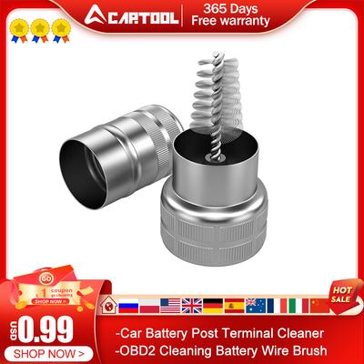 Car Wash Cleaning Battery Wire Brush Car Battery Post Terminal Cleaner Dirt Corrosion Brush Hand Clean Tool Car Detailing