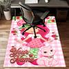 Princess Strawberry Design Area Rug Personalized Name- Non-Slip, Soft & Cozy Floor Mat for Living Room, Office - Indoor/Outdoor Carpet